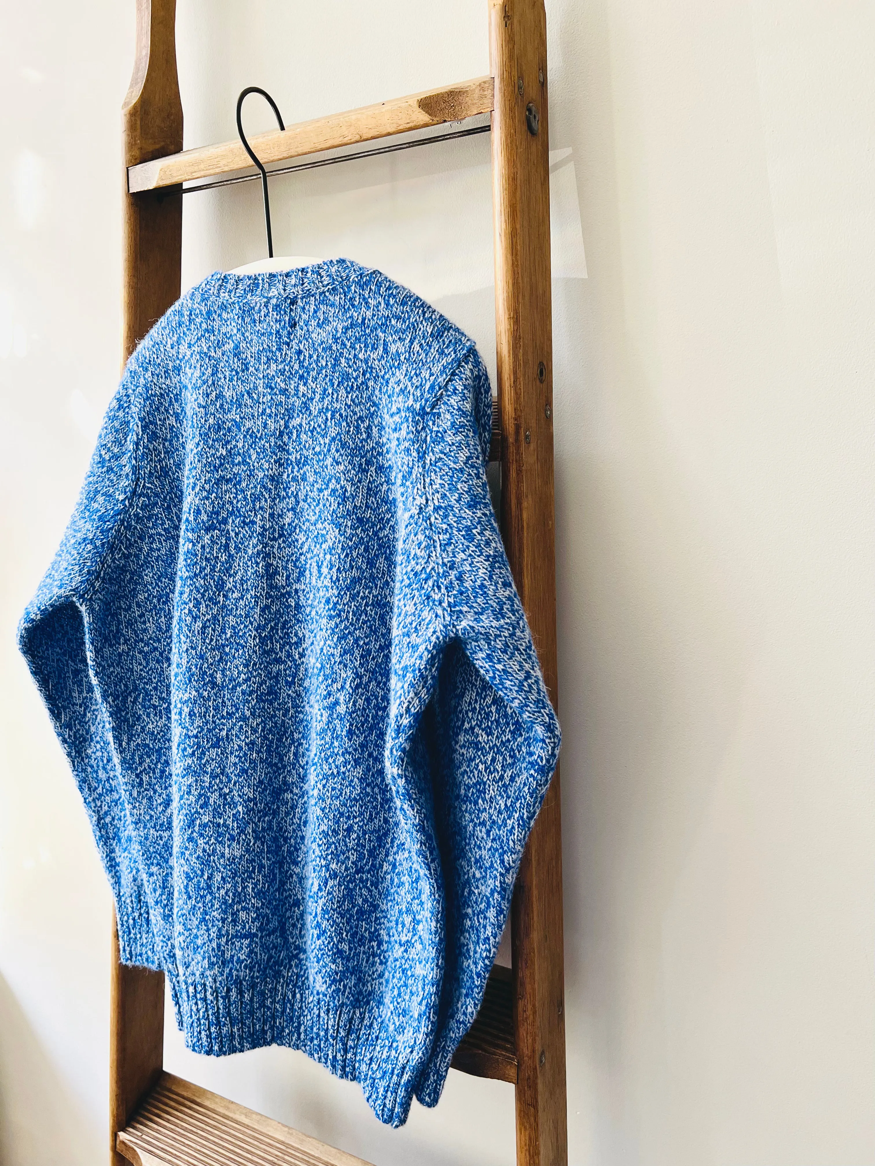 Shetland Wool Cardigan / Blue