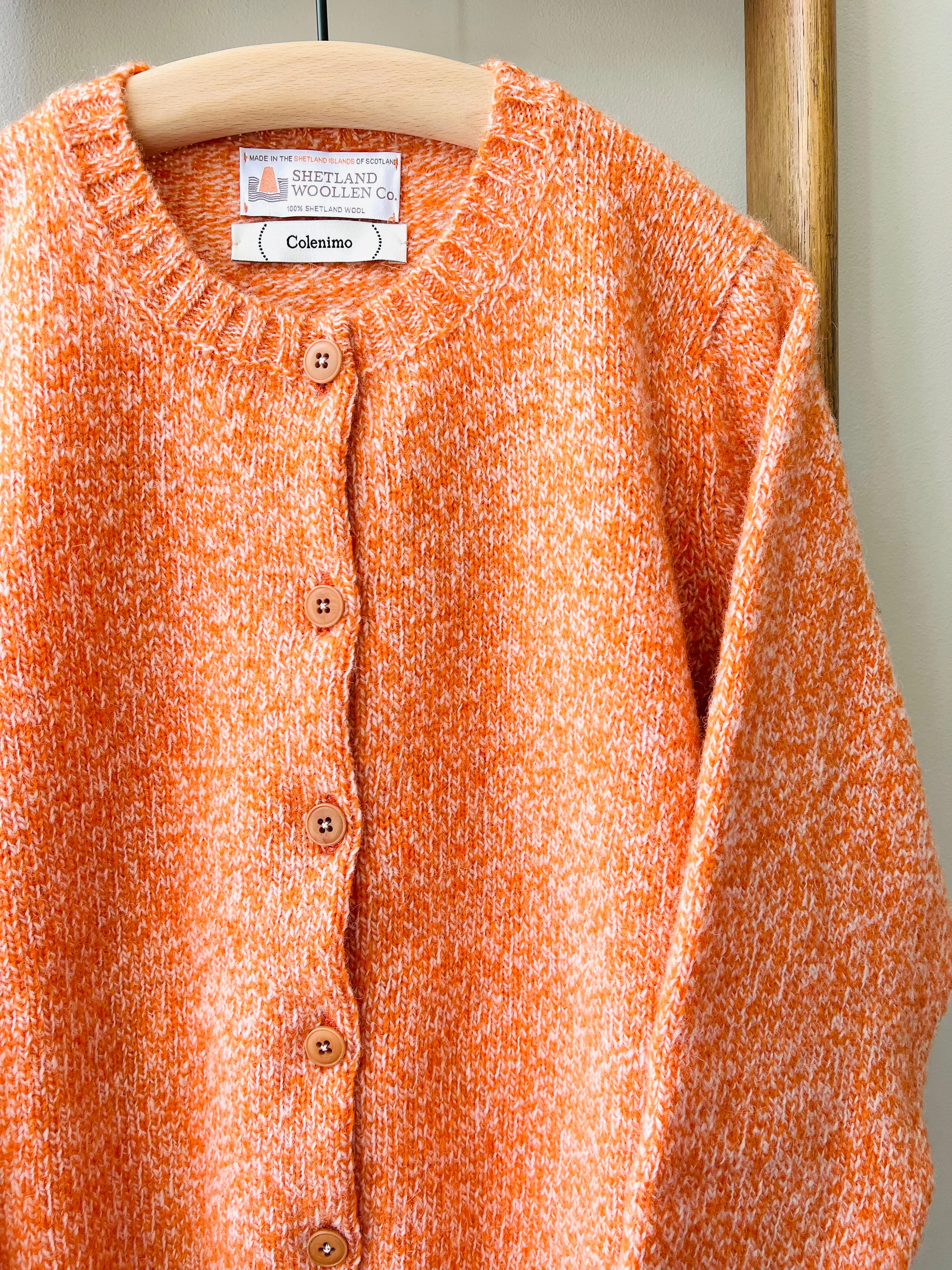 Shetland Wool Cardigan / Orange