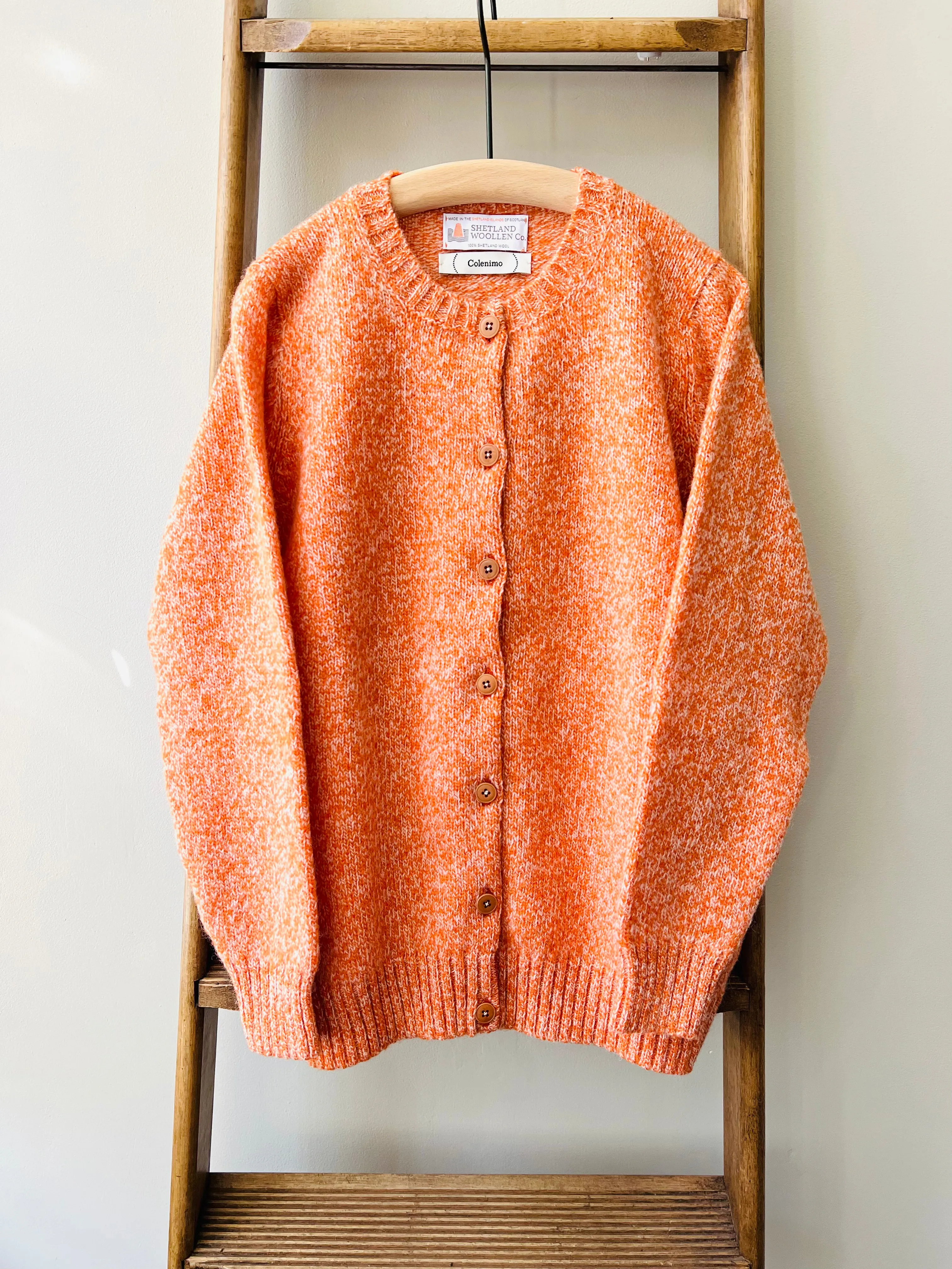 Shetland Wool Cardigan / Orange