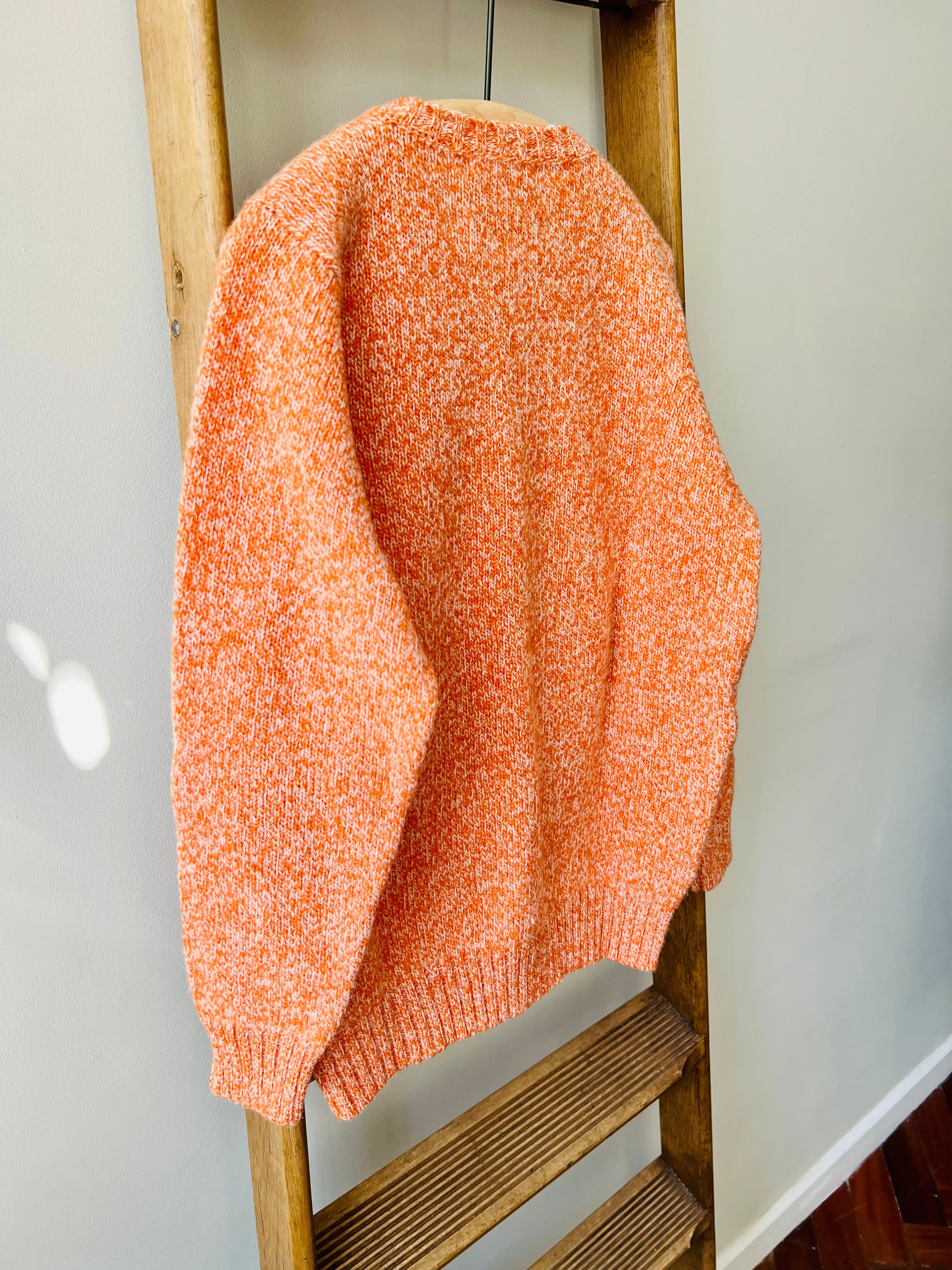 Shetland Wool Cardigan / Orange