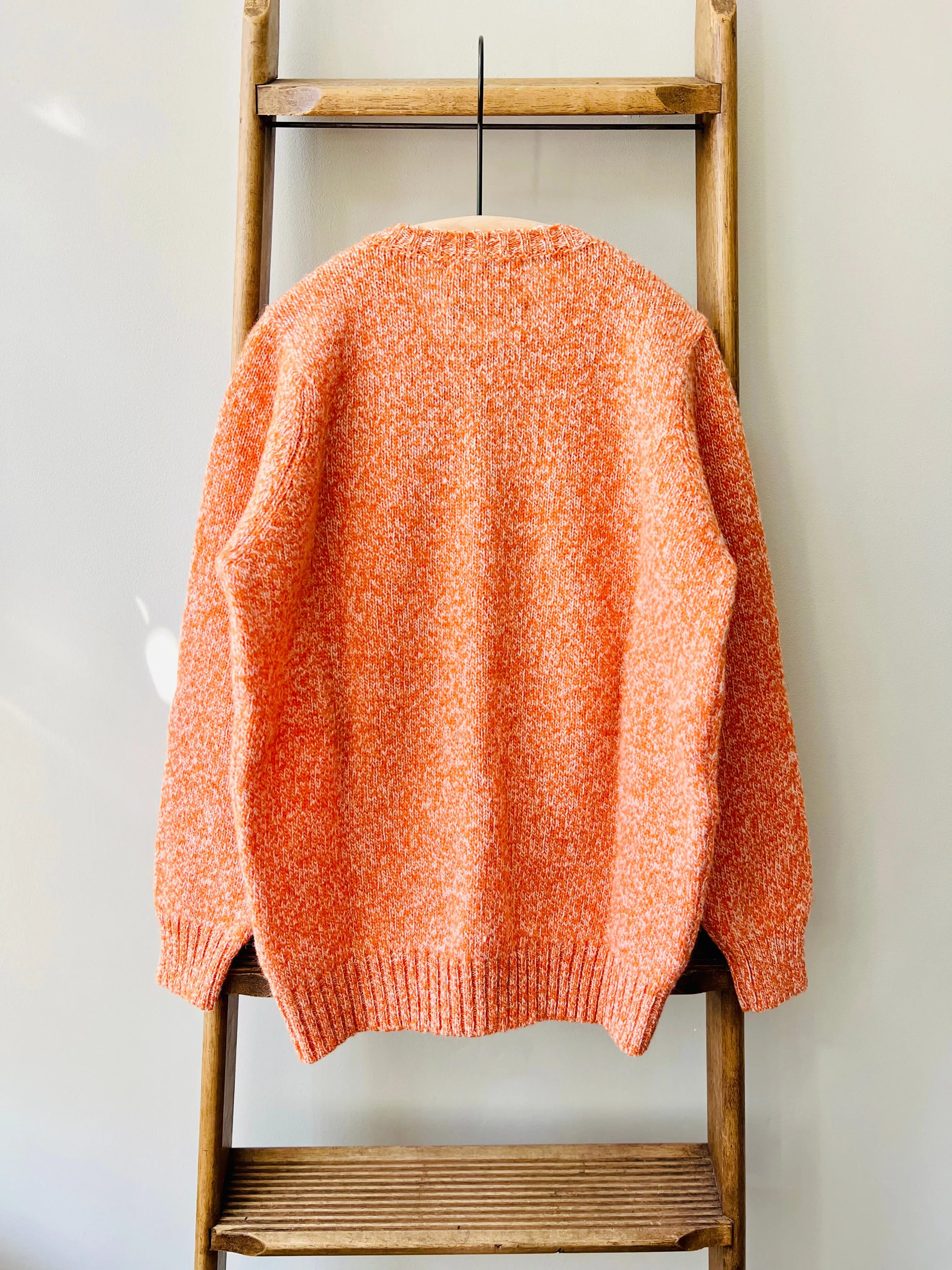 Shetland Wool Cardigan / Orange