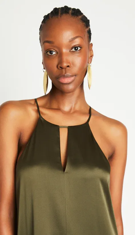 Sienna Silk Dress Olive