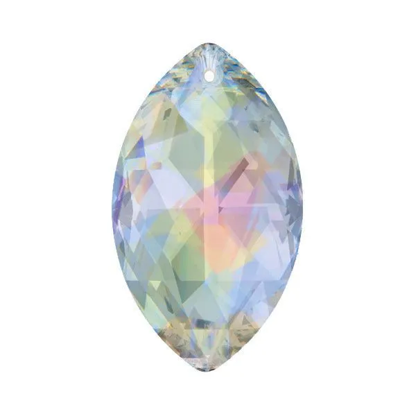 Swarovski Strass Crystal 1.5 inches Aurora Borealis Oval Pear Shape prism