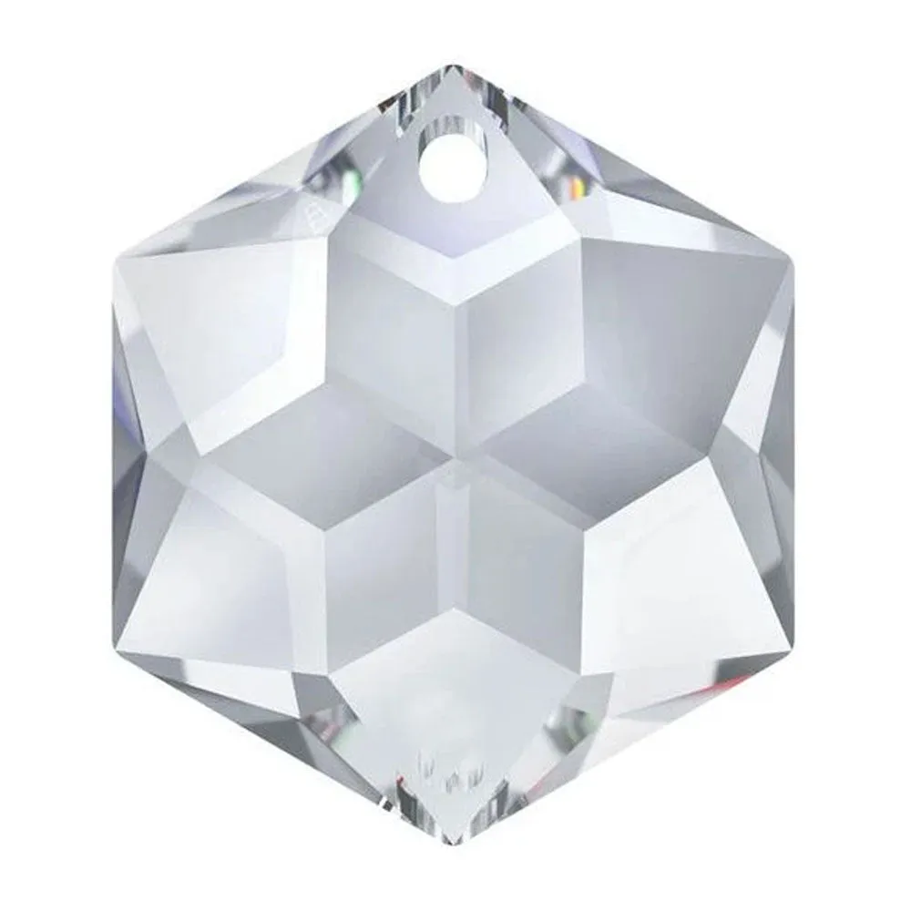 Swarovski Strass Crystal 26mm Clear Hexagon Star prism bead with One Hole