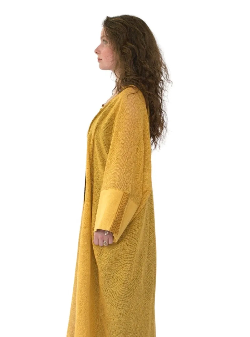 Turmeric Organic Cotton Mesh Long Kimono