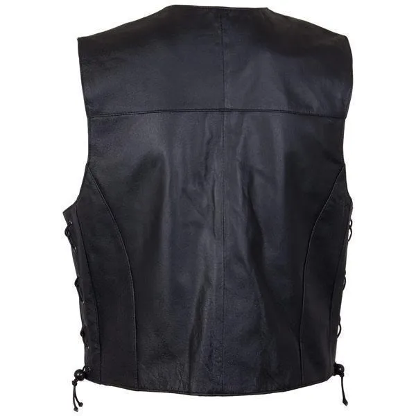 USA Leather Classic Style 201L Men's Leather  Side Lace Vest