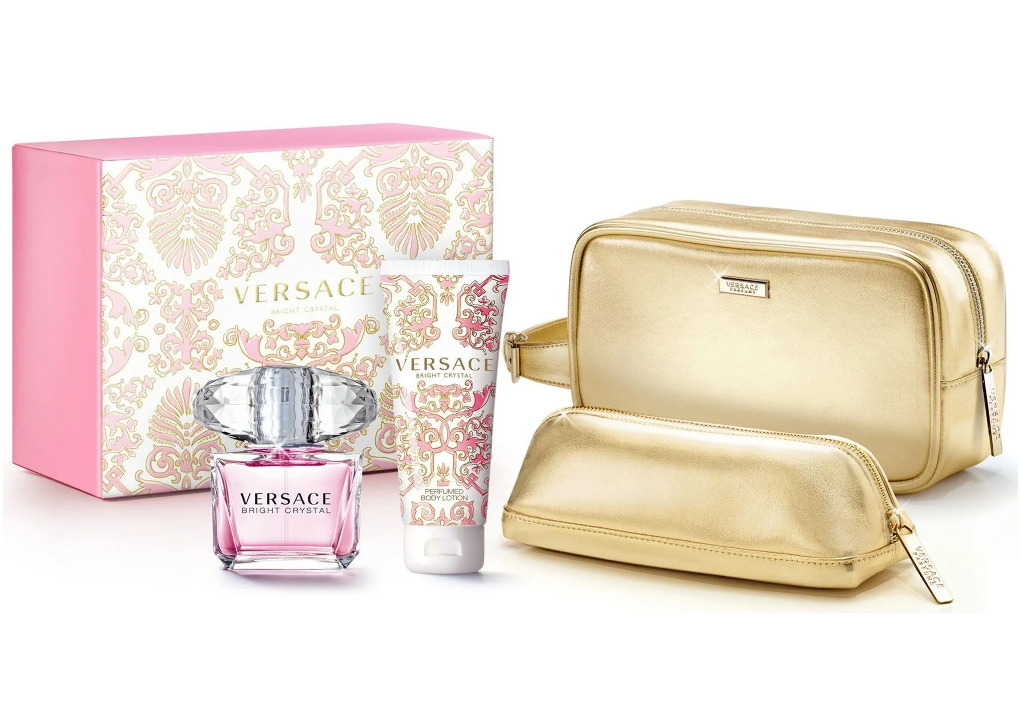 Versace Bright Crystal Absolu EDP Set (90ml   Body Lotion   Pouch)