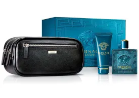 Versace Eros Men EDT Set (100ml   Shower Gel   Pouch)