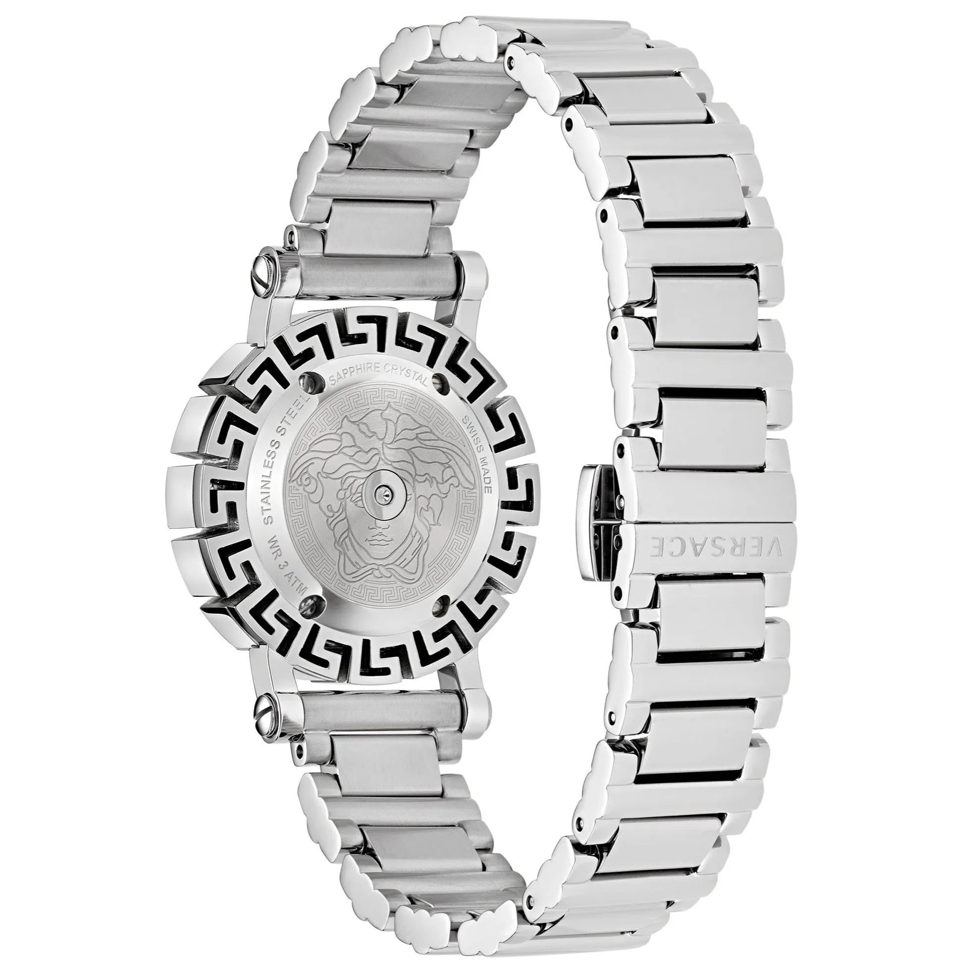 Versace Greca Glam Ladies Silver Watch VE2Q00322