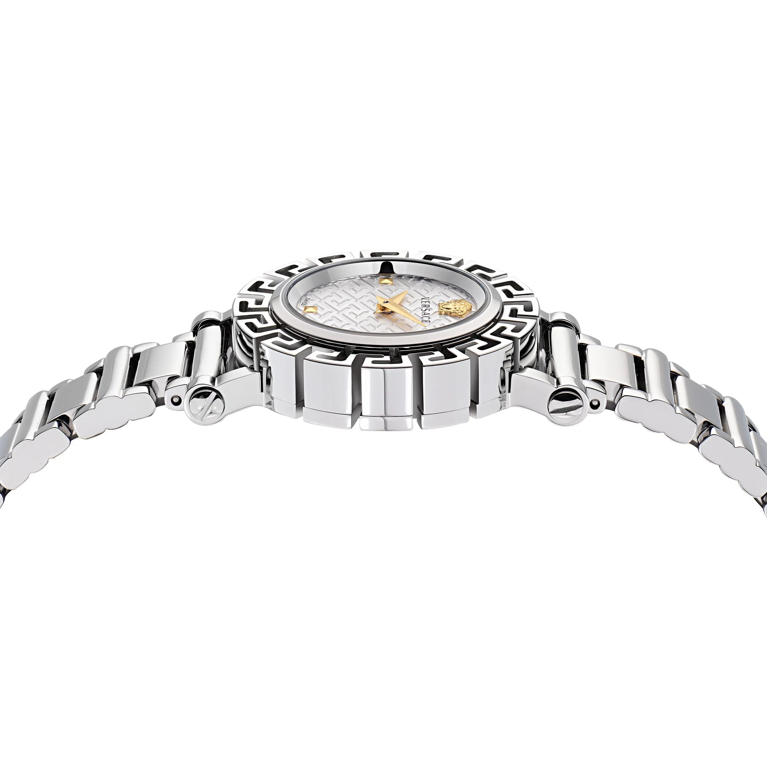 Versace Greca Glam Ladies Silver Watch VE2Q00322