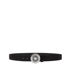 Versace Jeans Couture Black V Emblem Leather Belt