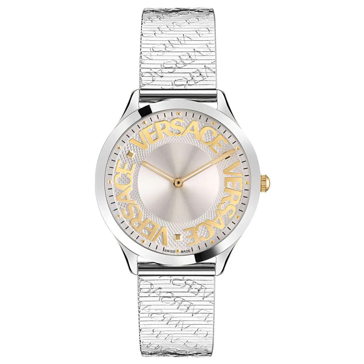 Versace Ladies Watch Logo Halo Silver Milanese Bracelet VE2O00422