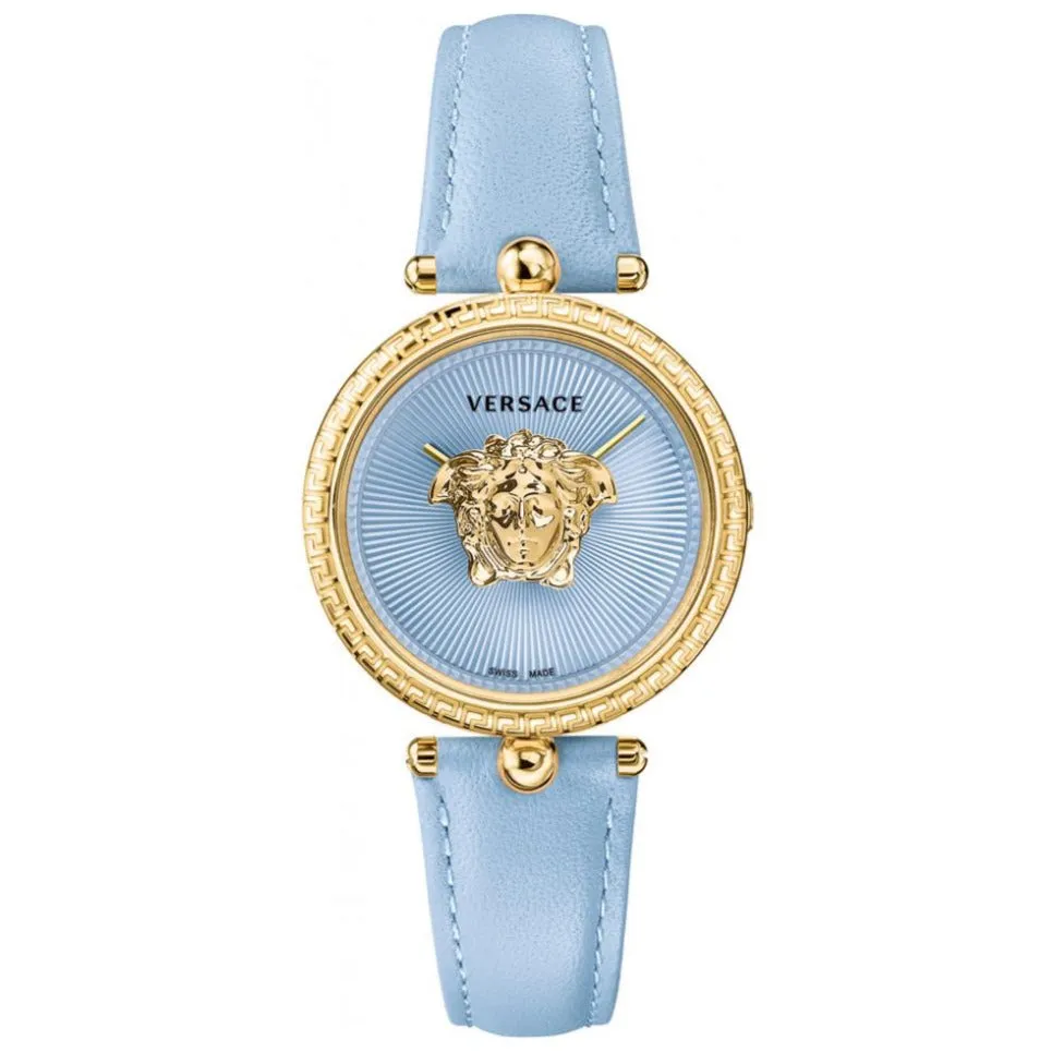 Versace Ladies Watch Palazzo Empire 34mm Light Blue Gold VECQ00918