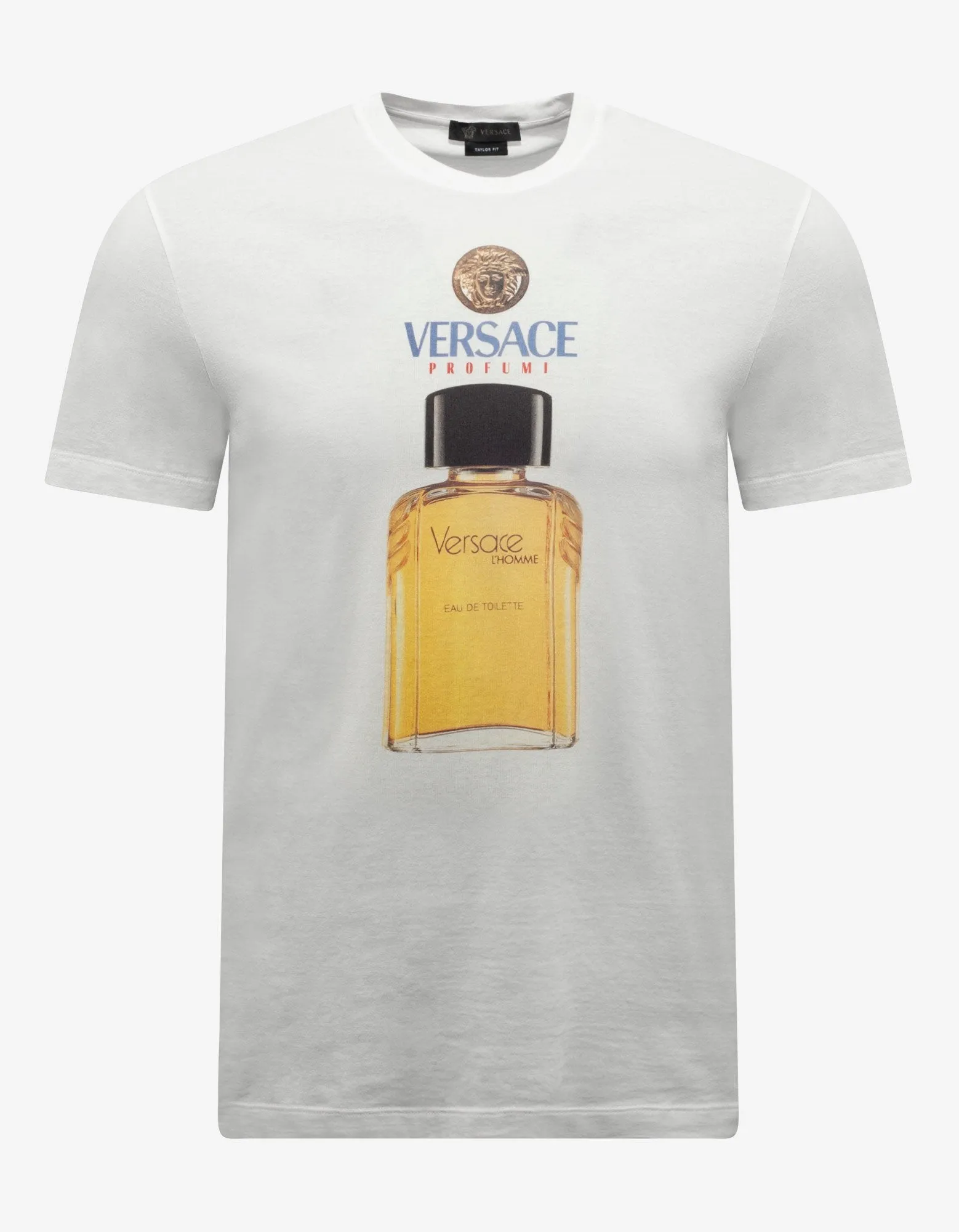 White Perfume Bottle Print T-Shirt -