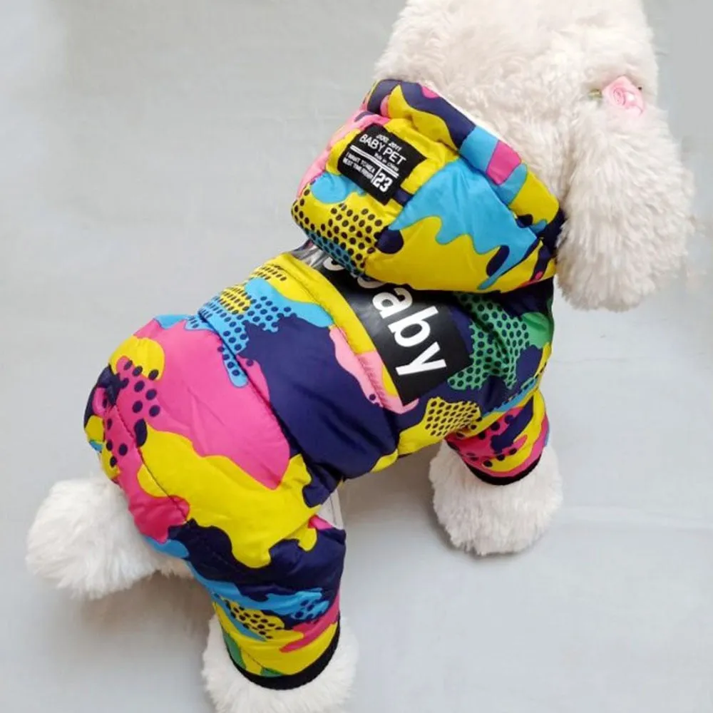 Winter Pet Puppy Dog Clothes Fashion Camo Printed Small Dog Coat