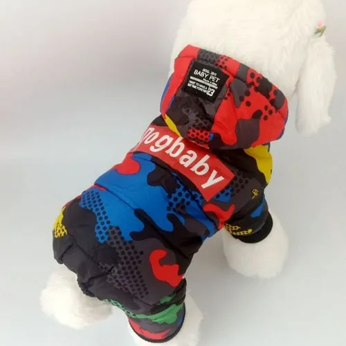 Winter Pet Puppy Dog Clothes Fashion Camo Printed Small Dog Coat