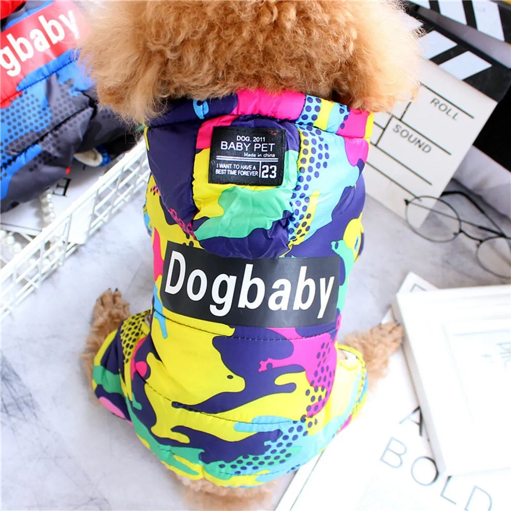 Winter Pet Puppy Dog Clothes Fashion Camo Printed Small Dog Coat