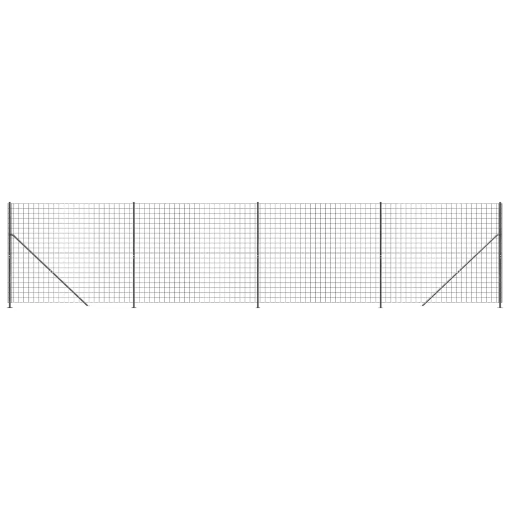 Wire Mesh Fence with Flange Anthracite 1.4x10 m