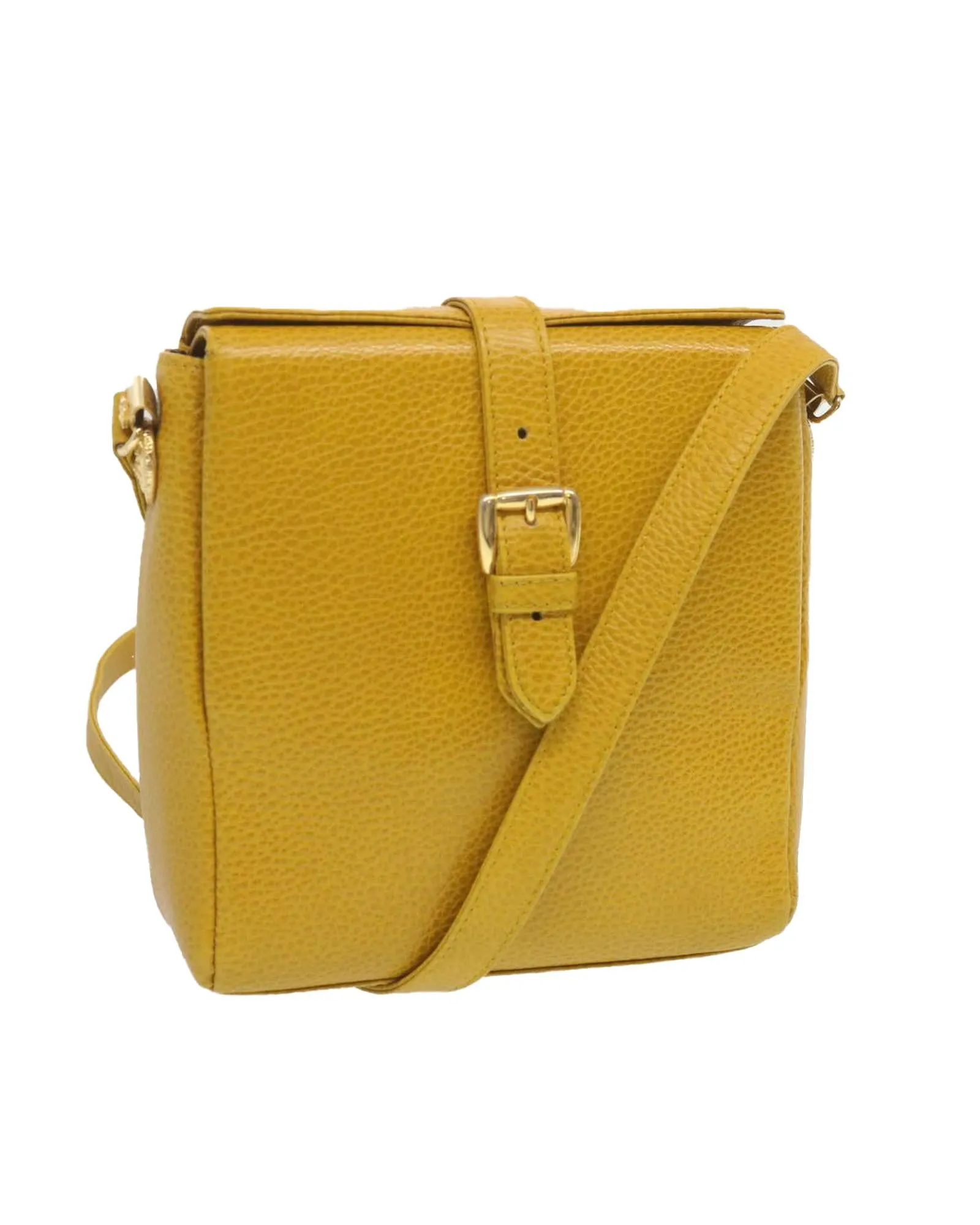 Yellow Leather Shoulder Bag by Gianni Versace