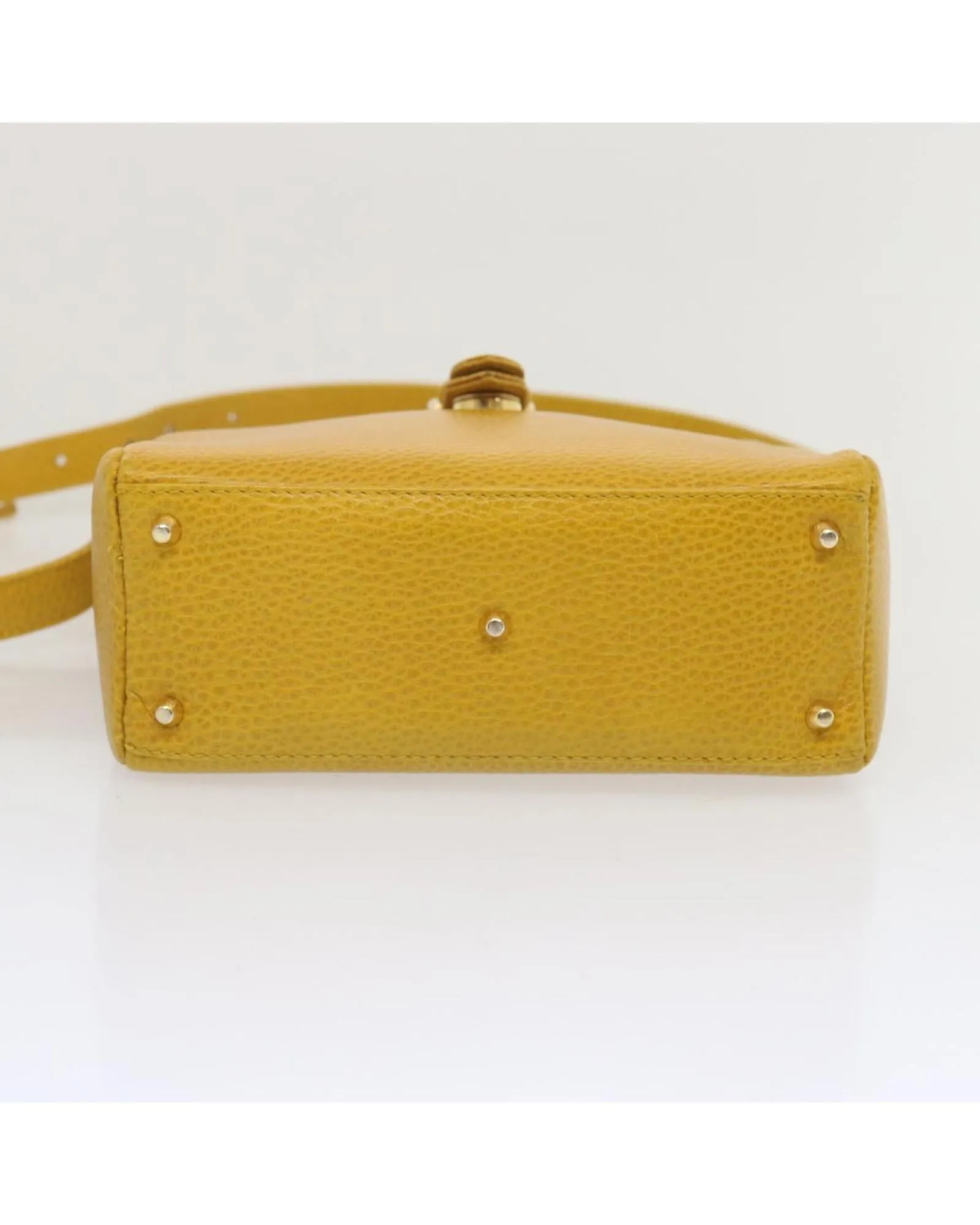 Yellow Leather Shoulder Bag by Gianni Versace